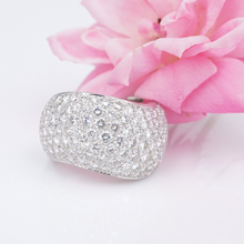 Cartier 18k Pave Diamond Wave Ring 5 carat Bombe Dome Size 5.75 Euro 51 RG4257