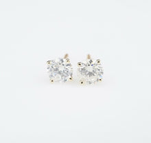 14k Yellow Gold Round 1 Carat Natural Diamond Stud Earrings Screw Back EG1551