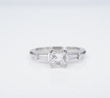 Platinum Diamond Engagement Ring 3 Stone 1 ctw Princess Size 6 RG4157