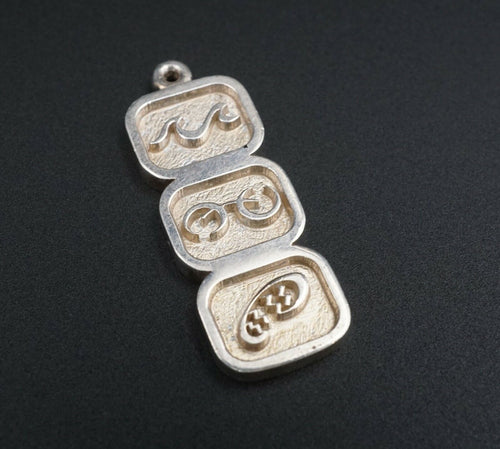 Triathlon Charm Pendant Sterling Silver 1.25