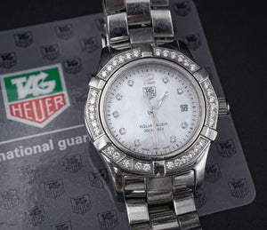 TAG Heuer Aquaracer Diamond 6.5" 28mm Quartz Watch WAF1416 Ladies w/ Box W722