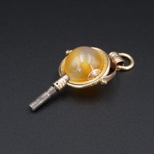 Antique Victorian 9k Gold Carnelian Watch Key Ball 1.7" PG1779