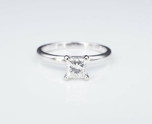 Shane Co. 14k 1/2ct Solitaire Princess Diamond Engagement Ring Size 5.25 RG3259