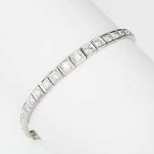 Vintage Platinum Graduated Diamond Tennis Bracelet 3ctw Mid Century 6.25" BG817