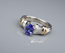 Tanzanite Diamond Cocktail Ring 18k White Gold Natural Size 7.25 RG4365