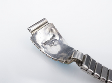 Native American Sterling Silver Turquoise Tips Watch Stretch Band NY 11 mm BS290