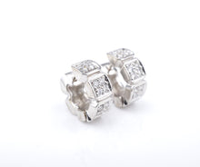 Penny Preville 18k Diamond Huggie Hoop Earrings Wide White Gold 0.5" EG2369