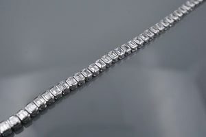 18k Diamond Tennis Bracelet 5 carat White Gold 7" Emerald Cut 5ct VS NWOT CO1198