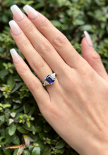 Tanzanite Diamond Cocktail Ring 3ct 14k White Gold Band Size 5 Armani RG4077