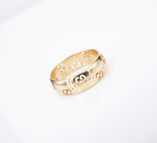 Gucci Symbol Icon Band Ring 18k Yellow Gold Stackable Sz 6.5 Designer 6mm RG4325