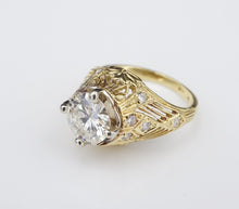 Vintage 18k Yellow Gold 1.5ctw Diamond Engagement Ring Bridal Set CO1080