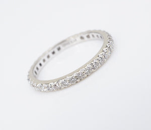 Classic 18k White Gold Natural Diamond Eternity Band Ring Size 6 RG4003