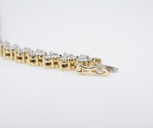 Unique 14k Natural Diamond Tennis Bracelet 6ctw Yellow Gold 7.5" BG893
