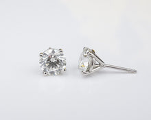 GIA Diamond Stud Earrings 2.6 carat Platinum RBC Natural K SI2 EG2110