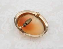 10k Gold Carved Shell Cameo Brooch Goddess Athena Greek Myth Vintage OG498