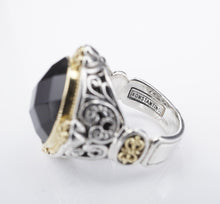 Konstantino Sterling Silver 18k Yellow Gold Nykta Black Onyx Size 6 RS3592