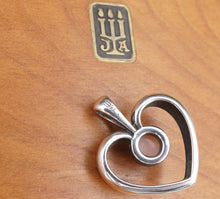 James Avery Pink Opal Open Heart Pendant Sterling Silver 1" Retired PS2013