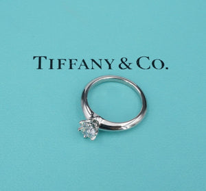 Tiffany & Co Diamond Engagement Ring Platinum .62ct H VS1 Size 5.5 RG4247