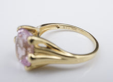 14k Yellow Gold 3ct Oval Morganite Solitaire Cocktail Ring Size 8 STS RG3411