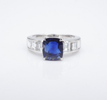 Burma Sapphire Diamond Ring GIA No Heat Platinum Engagement Cocktail Sz 7 RG4230