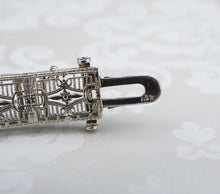 Classic Antique Art Deco 14k Gold 1ct Three Diamond Filigree Bracelet 6.5" BG794