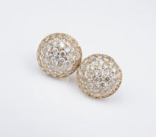 NWT 14k Yellow Gold 2.7ctw Natural Pave Diamond Dome Stud Earrings 13mm CO886