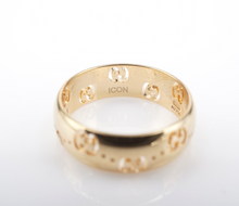 Gucci Symbol Icon Band Ring 18k Yellow Gold Stackable Sz 6.5 Designer 6mm RG4325