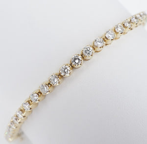 14k Diamond Tennis Bracelet 4 carat Yellow Gold 6.5" Free Shipping BG846