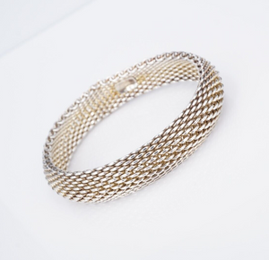 Tiffany & Co Somerset Mesh Bracelet 7.5" Sterling Silver Large BS2940