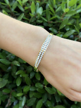 Elegant Natural Diamond Hinged Bangle Bracelet 14k Yellow Gold 6.5" BG871