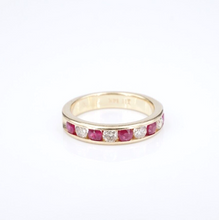 14k Natural Ruby Diamond Stackable Band Ring Yellow Gold Size 6 3.8 mm RG4301