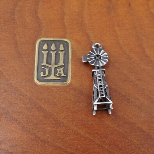 James Avery 3D Windmill Charm Sterling Silver Rare Retired HTF 1