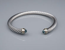 David Yurman Cable Classic Bracelet Sterling Silver 14k Gold Topaz 5mm BS2967