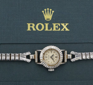 Rolex Cocktail 18k White Gold Watch 50s Model 8792 15mm W1002