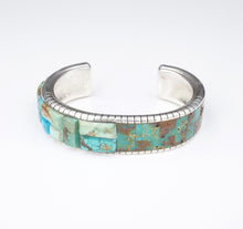 Navajo Sterling Silver Turquoise Bracelet Cobble Inlay Francis Melvin BS2882