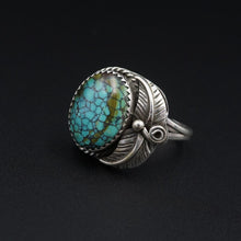 Navajo Sterling Silver Spiderweb Turquoise Ring Vintage Size 8.25 Artisan RS3433