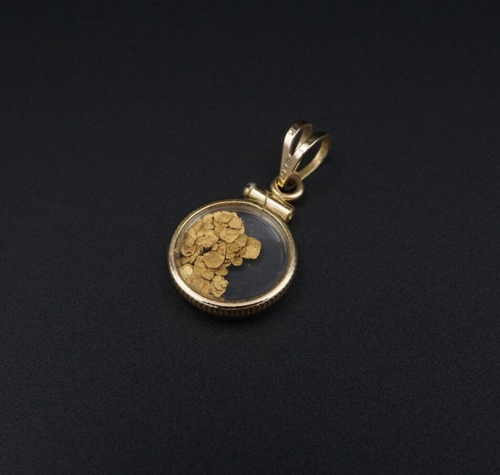 Vintage 14k Charm Pendant Natural Gold Nugget 1