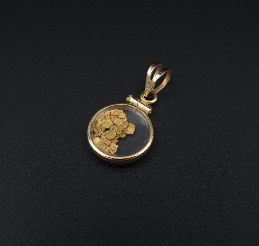 Vintage 14k Charm Pendant Natural Gold Nugget 1
