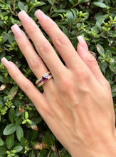 14k Yellow Gold Deep Purple Garnet Stacker Band Ring Size 8 RG3922