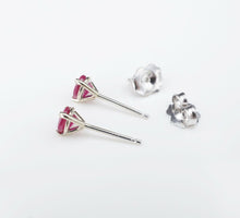 14k White Gold Natural Ruby Stud Earrings Round 2/3 Carat Free Shipping EG1694