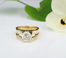 Diamond Engagement Ring 18k Yellow Gold 2.6ct RBC Size 6.5 RG3730