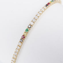 14k Rainbow Diamond Tennis Bracelet Yellow Gold The Last Line 2.2 ct 6.5" BG928