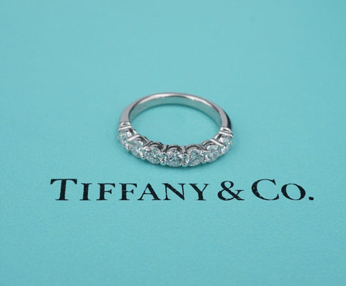 Tiffany Diamond Forever Band Ring Platinum 3.5 mm Size 5.5 0.91 ct RG4170