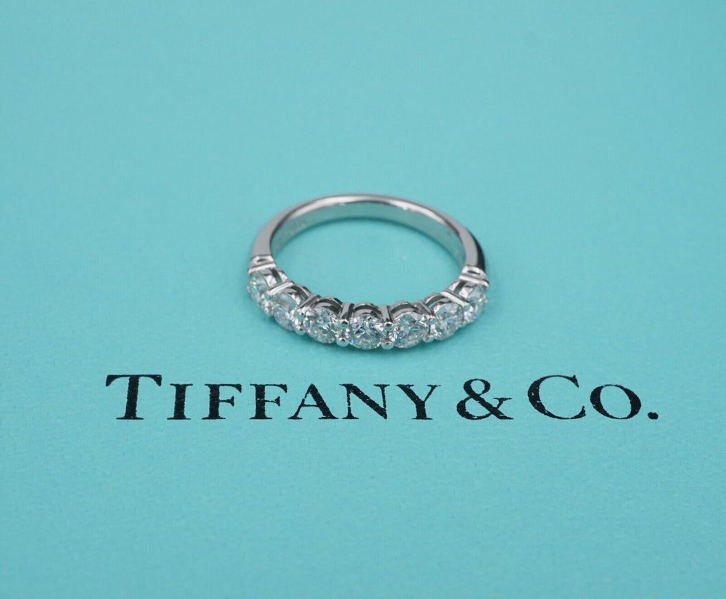 Tiffany Diamond Forever Band Ring Platinum 3.5 mm Size 5.5 0.91 ct RG4170