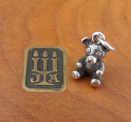 James Avery Teddy Bear Charm 3D Sterling Silver Rare Retired CHS1767