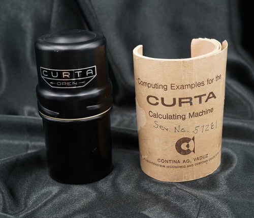 Curta Mechanical Calculator Type 1 with Case & Manual 1964 Ser. 57281 M1826