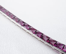 Vintage Platinum Purple Garnet Bracelet 6" Umbalite Rare 20ct BG881