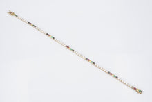 14k Rainbow Diamond Tennis Bracelet Yellow Gold The Last Line 2.2 ct 6.5" BG928
