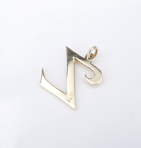 James Avery Large Script Initial Z Charm 14k Yellow Gold Retired 13/16" CHS1977