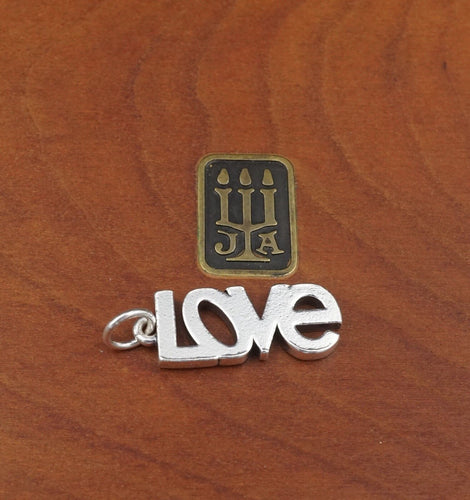 James Avery Love Charm Sterling Silver Block Letter Word Retired CHS1992